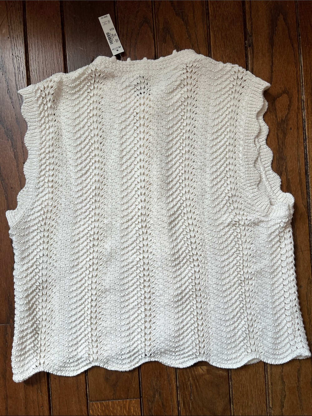 Madewell Cream Wavy-Knit Button-Front Top Size Small New With Tags NWT - Picture 8 of 8